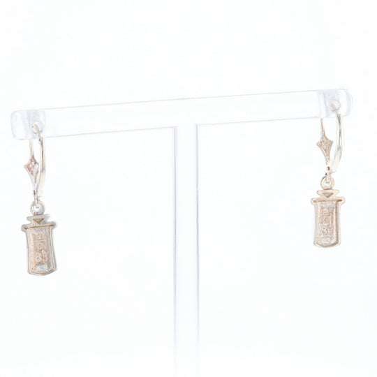 Sterling Silver Gold Quartz Inlaid Earrings - G3