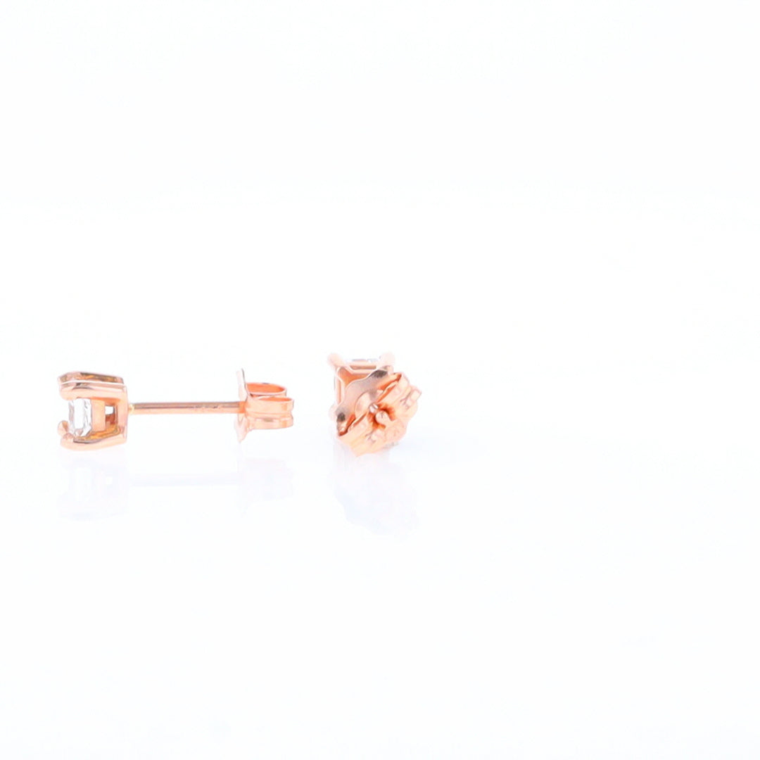 0.41ctw Princess Cut diamond Stud Earrings