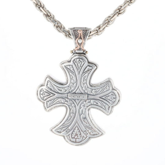 Sterling and 18K Gold Konstantino Cross Pendant