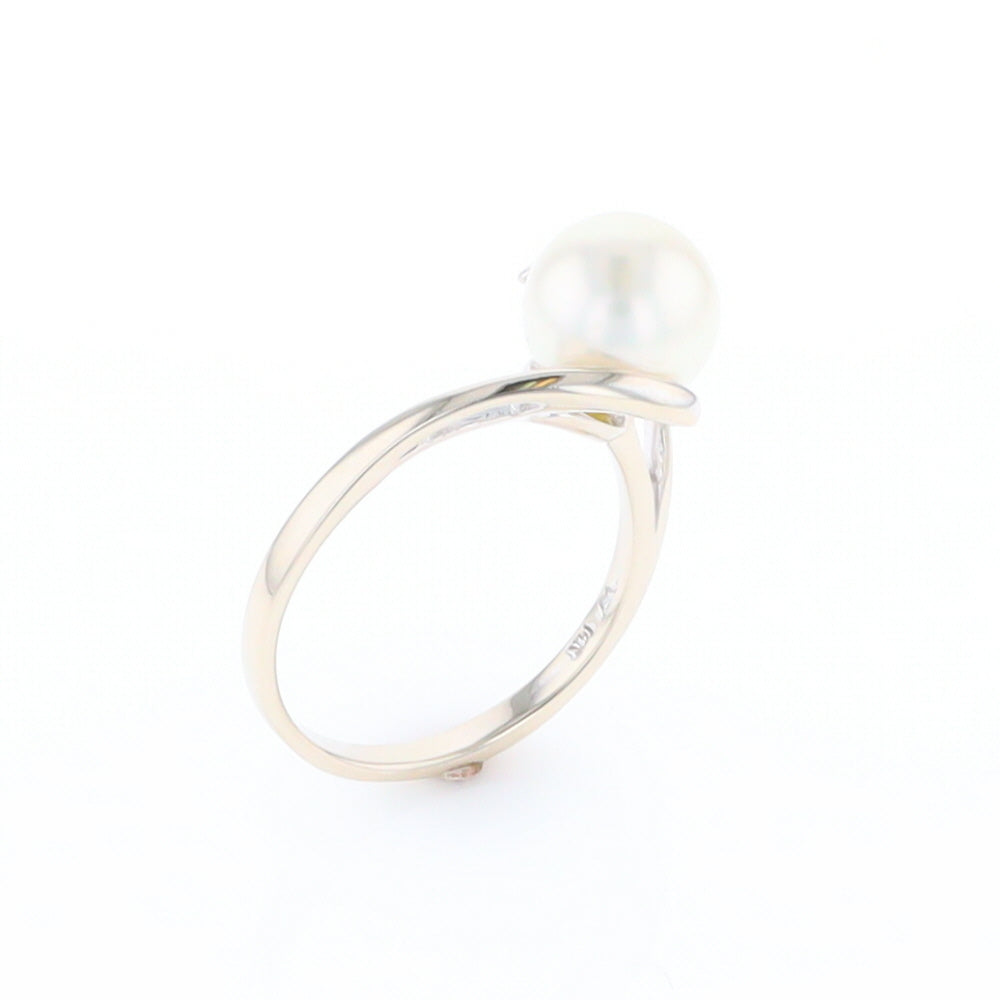 Pearl Solitaire Bypass Ring