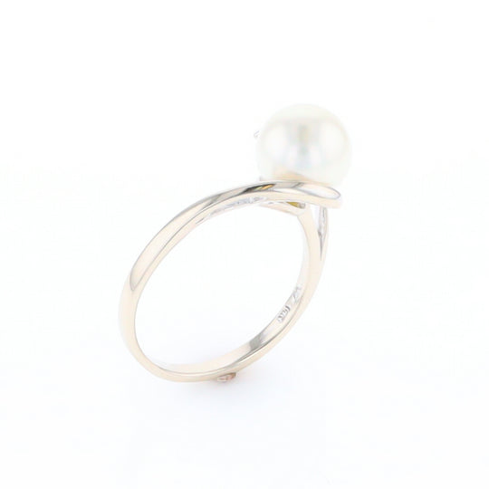 Pearl Solitaire Bypass Ring
