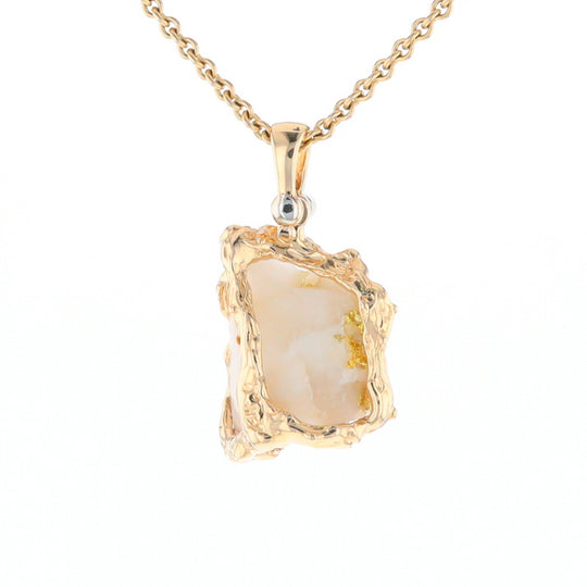 Rough Gold Quartz Freeform Pendant