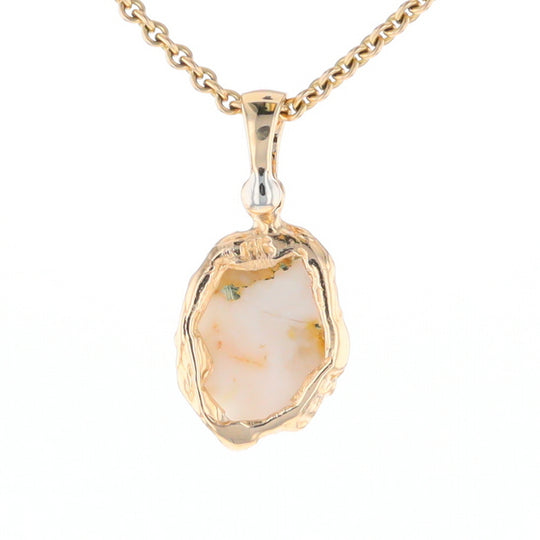 Gold Quartz Free Form Pendant