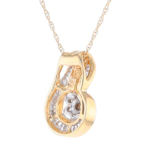 Gold Slide and Flower Diamond Pendant