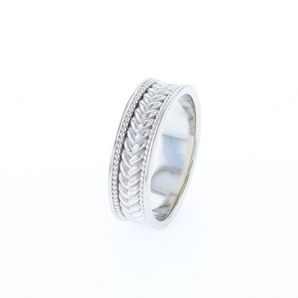 Braided White Gold Men's Ring