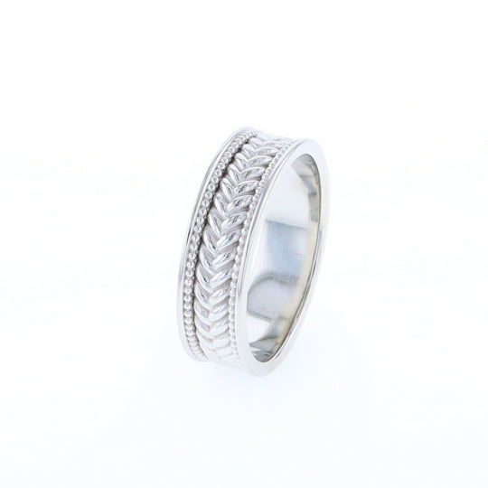 Braided White Gold Men's Ring