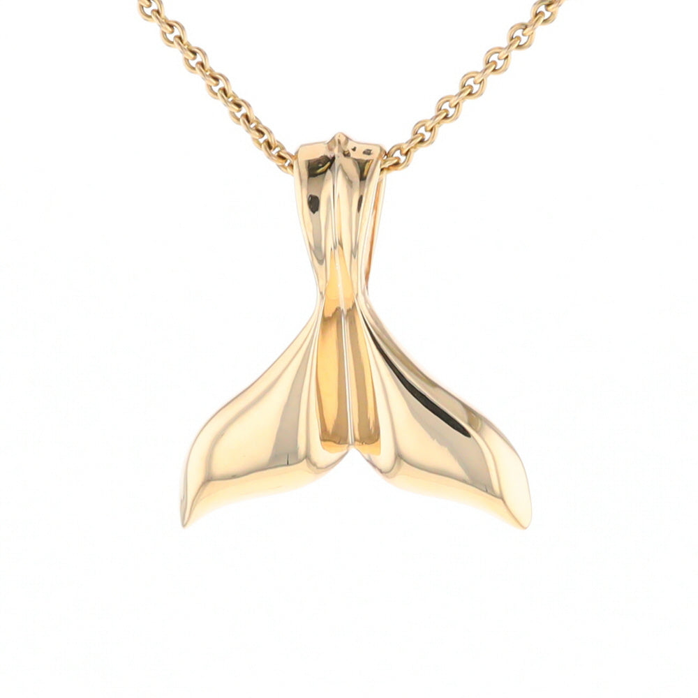 Whale Tail Natural Gold Quartz and Nuggets Inlaid Pendant