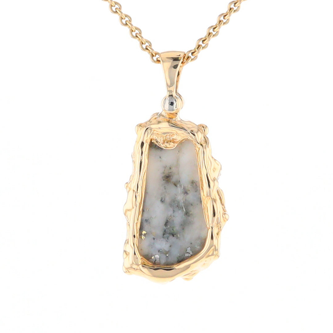 Free Form Gold Quartz Pendant