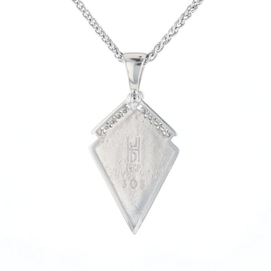 Pietersite Kite Shaped Inlaid Pendant with 0.19ctw Diamonds