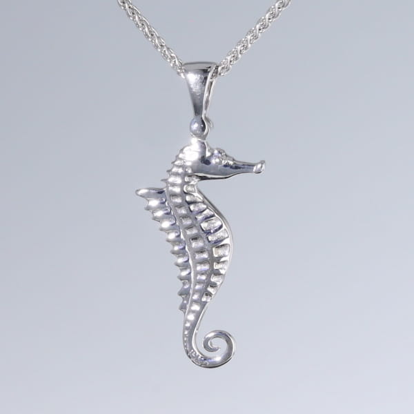 Opal Pendant Inlaid Realistic Sea Horse Design