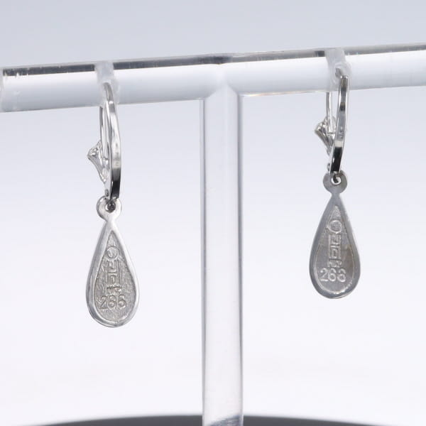 Opal Earrings Tear Drop Inlaid Design Lever Backs