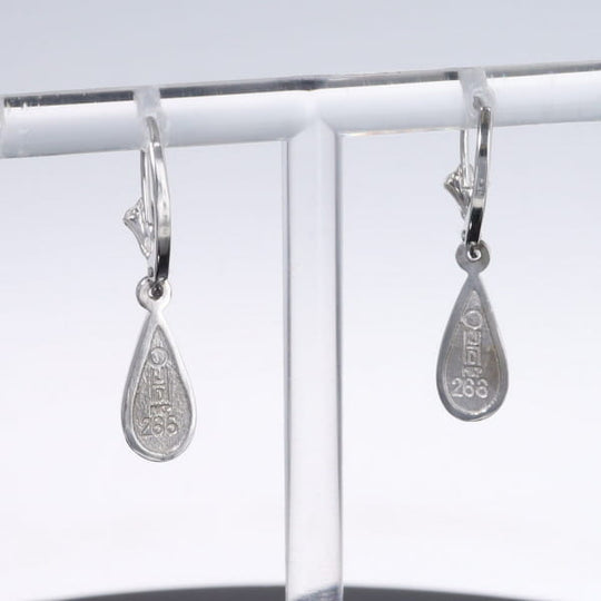 Opal Earrings Tear Drop Inlaid Design Lever Backs