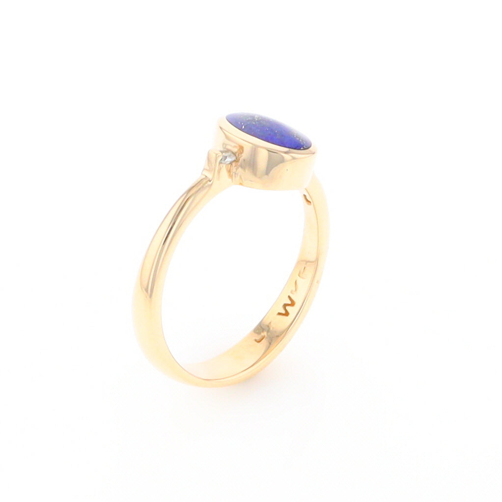 Oval Lapis Diamond Ring