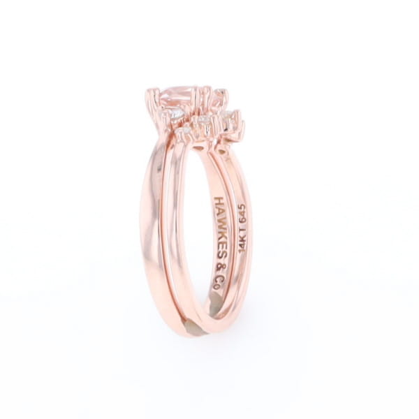 Two Ring Morganite Wedding Set