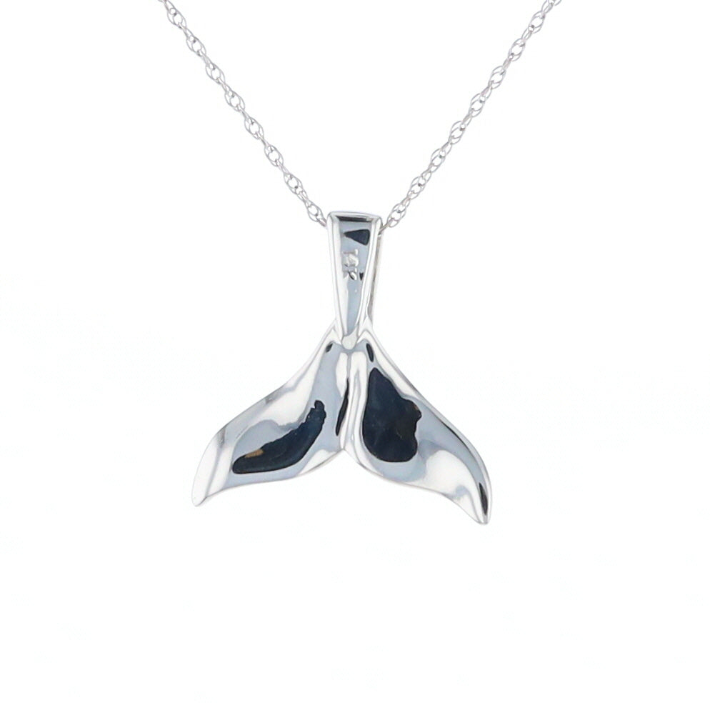 Whale Tail Pendant 14kt Gold High Polish Realistically Designed