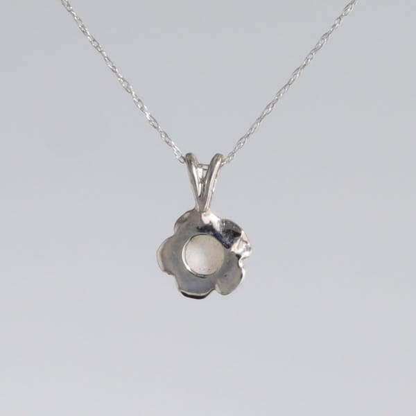 White Opal Flower Pendant