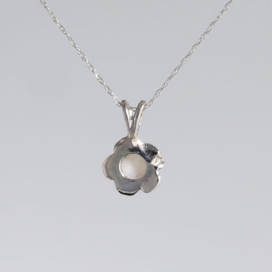 White Opal Flower Pendant