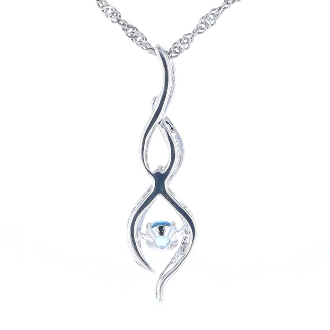 Floating Topaz Twisted Pendant