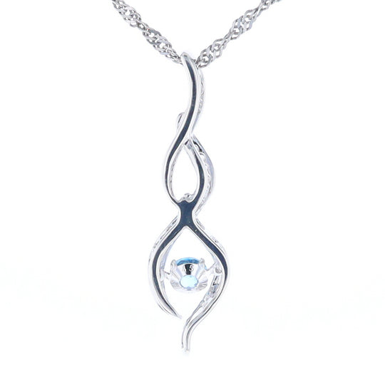 Floating Topaz Twisted Pendant