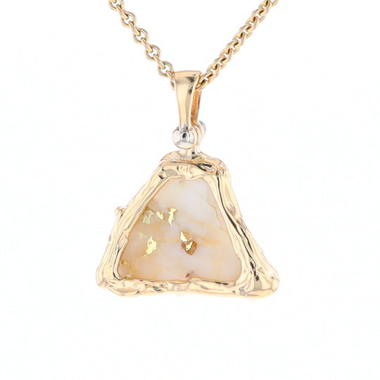 Rough Gold Quartz Free Form Pendant