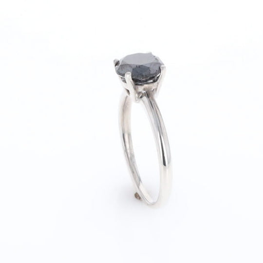 Black Diamond Solitaire Ring