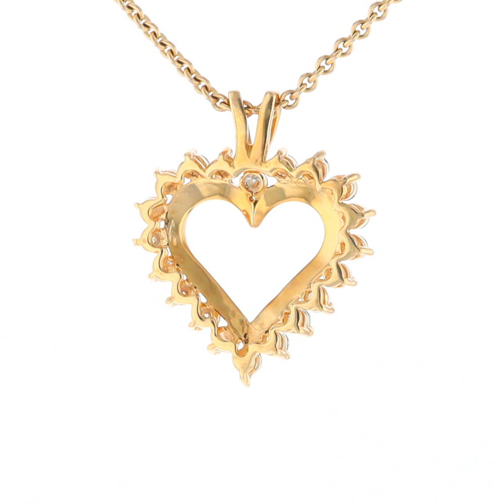 Open Heart Diamond Halo Pendant