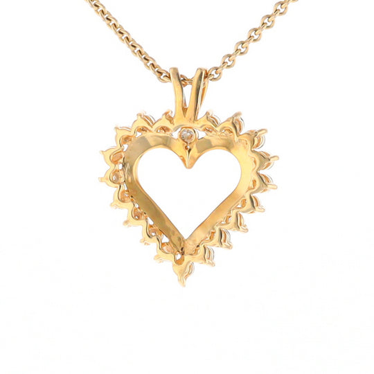 Open Heart Diamond Halo Pendant