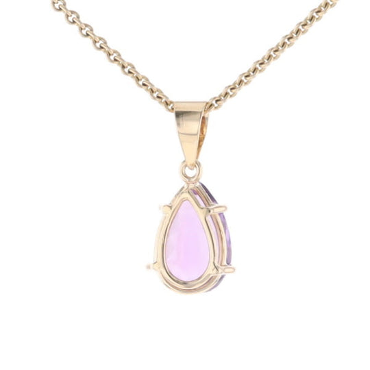 Pear Solitaire Amethyst Pendant