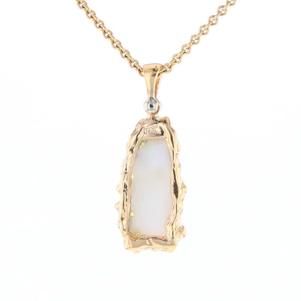 Rough Gold Quartz Freeform Pendant