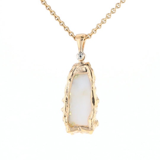 Rough Gold Quartz Freeform Pendant