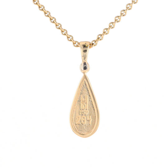 Lapis Tear Drop Inlaid .02Ct Diamond Pendant