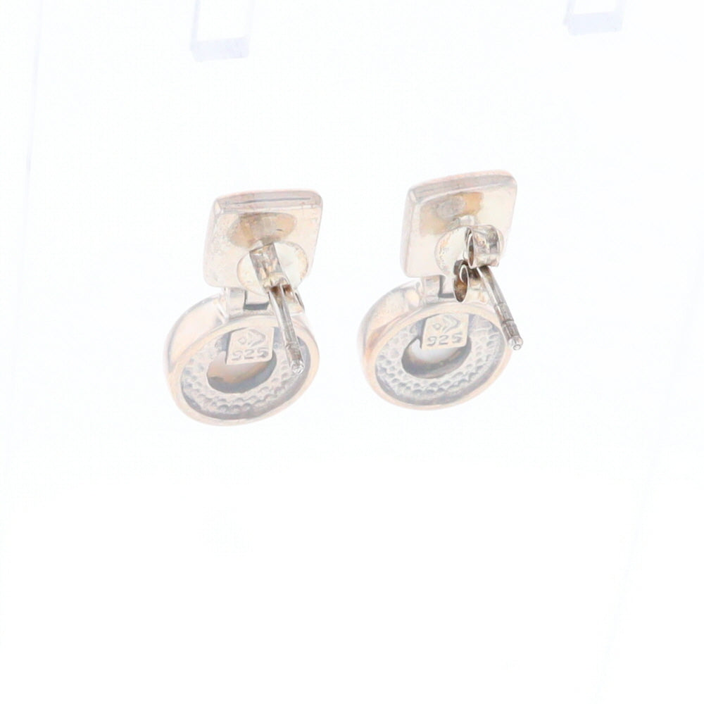 Square Swirl Mother of Pearl Stud Earrings