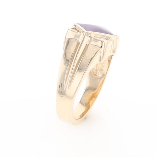 Natural Sugilite ring diamond shape inlaid design with .16ctw round diamonds