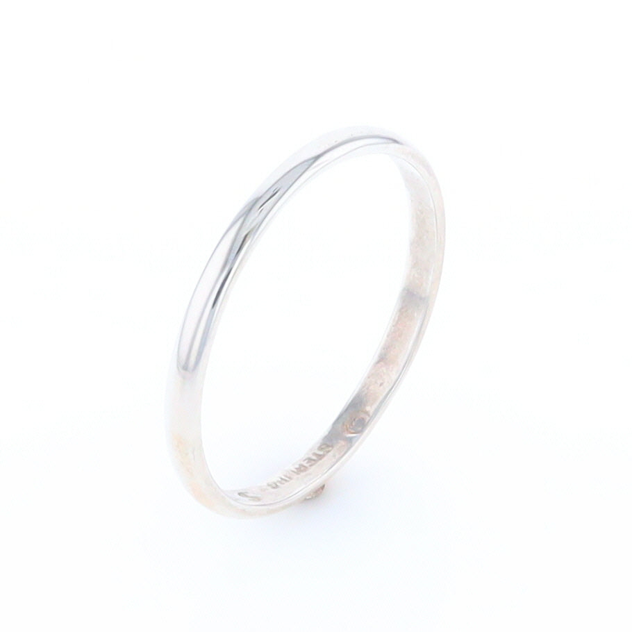 Men's Flat Silver Wedding Band