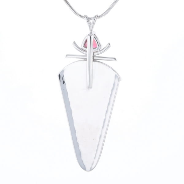 Druzy Quartz & Pink Trillion Tourmaline Necklace