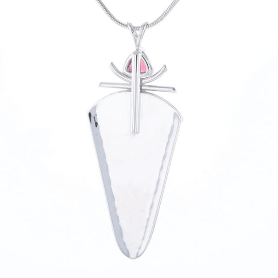 Druzy Quartz & Pink Trillion Tourmaline Necklace