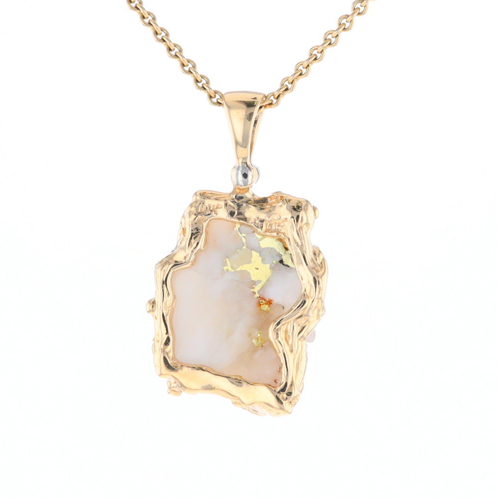 Rough Gold Quartz Freeform Pendant