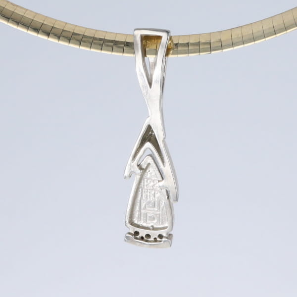 Opal Pendant Triangle Inlaid Design with .06ctw Round Diamonds