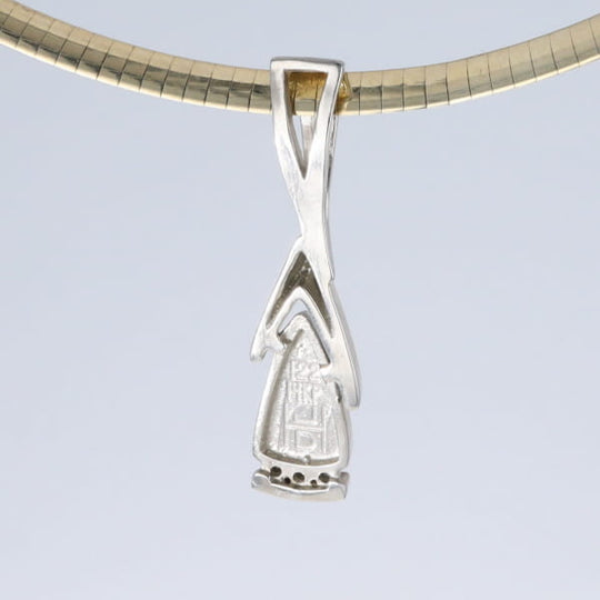 Opal Pendant Triangle Inlaid Design with .06ctw Round Diamonds