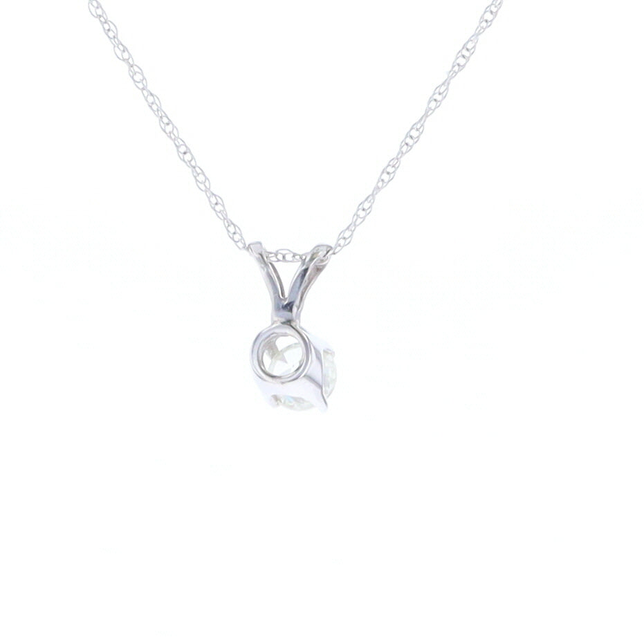 White Gold Solitaire Diamond Pendant