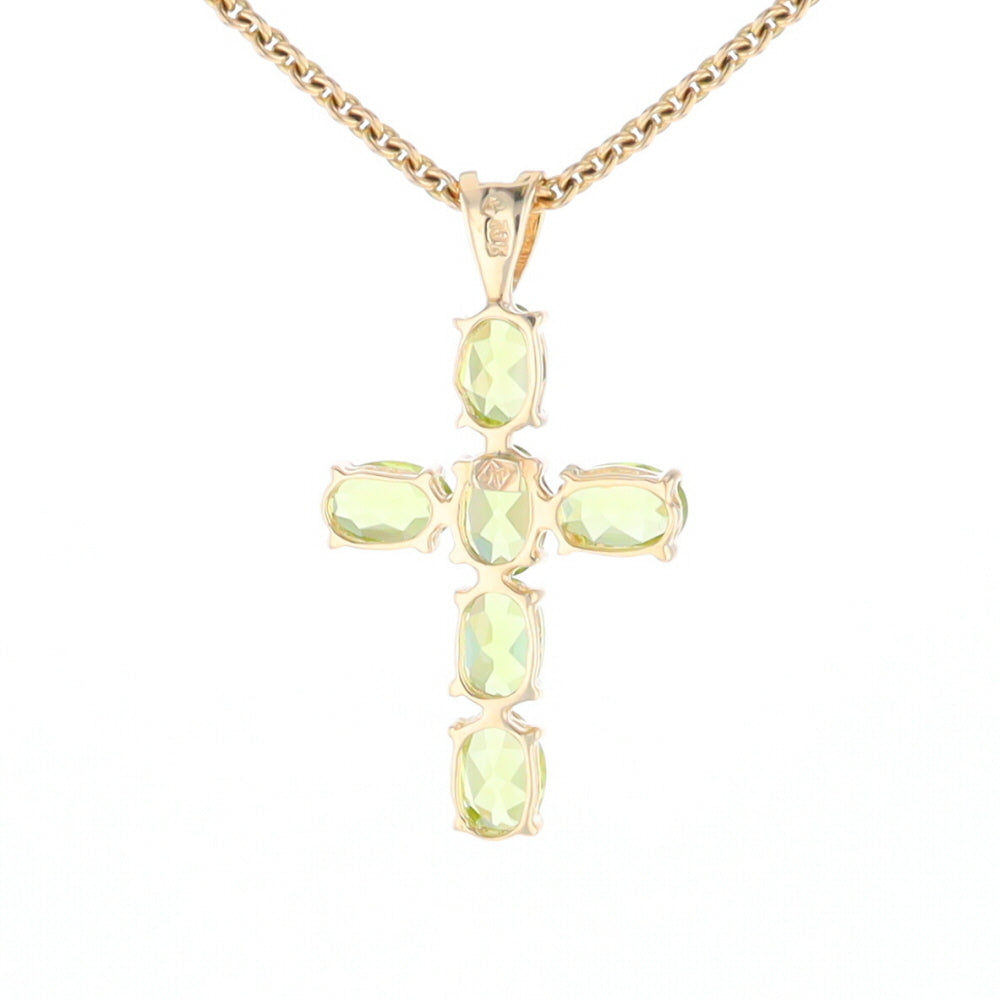 Oval Peridot Cross Pendant