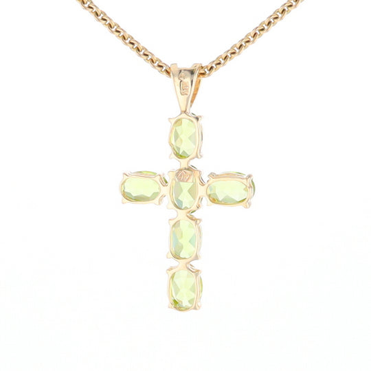 Oval Peridot Cross Pendant