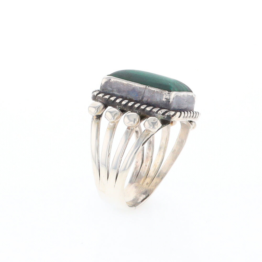 Native Rectangle Malachite Ring