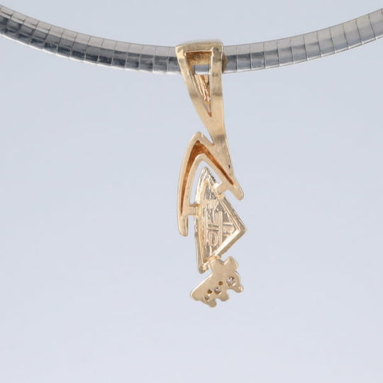 Opal Pendant Triangle Inlaid Design with .07ctw Round Diamonds