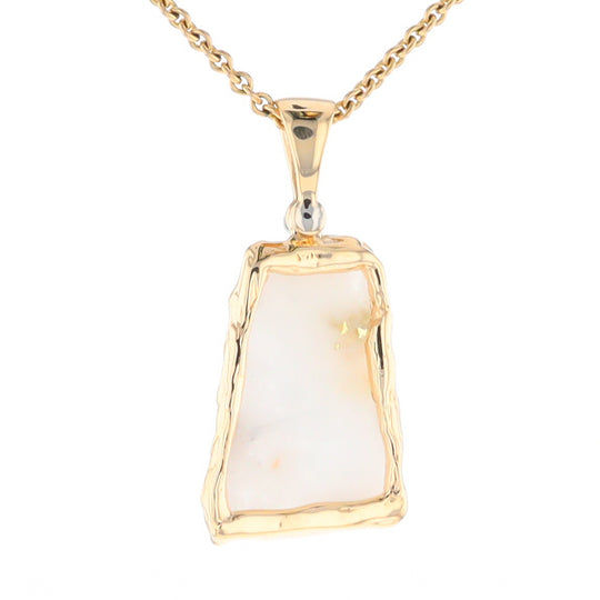 Gold Quartz Freeform Pendant  (G2)