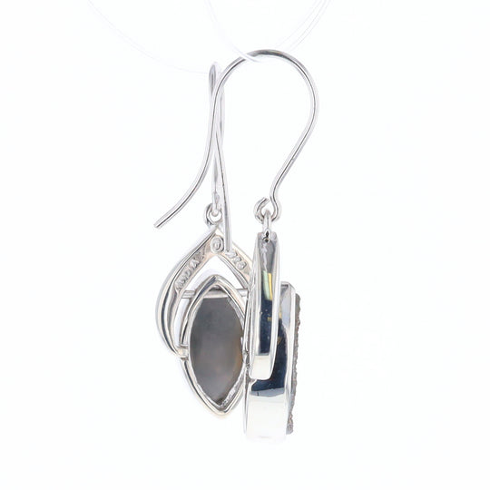 Druzy Quartz Sterling Silver Dangle Earrings