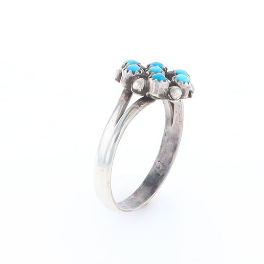 Round Turquoise Cluster Ring