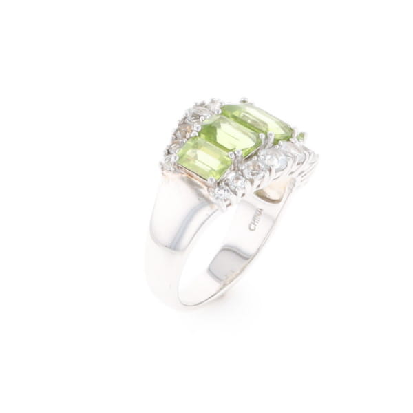 Peridot and CZ Cocktail Ring