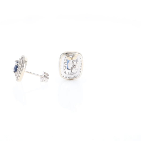 Double Halo Sapphire Earrings