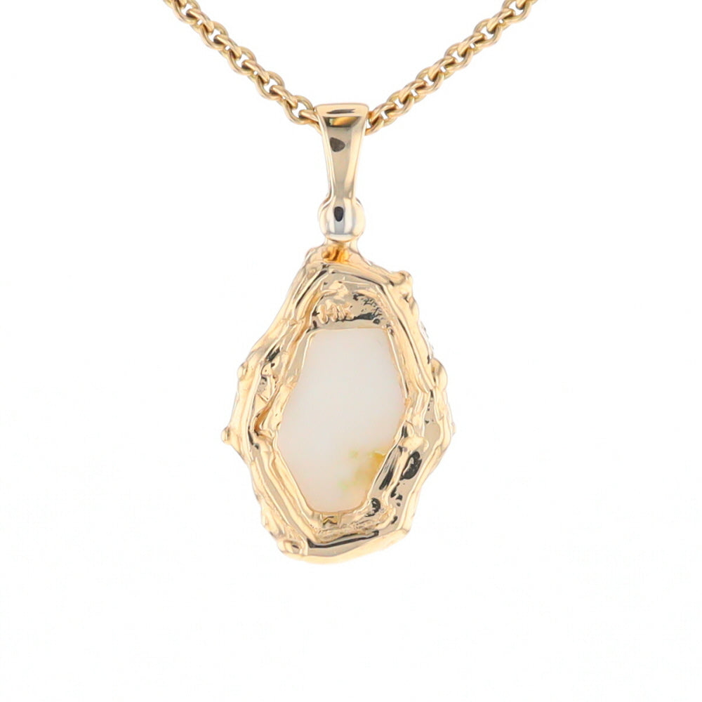 Gold Quartz Freeform Pendant